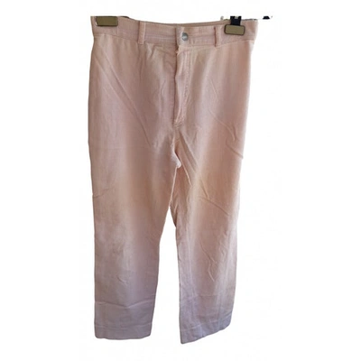 Pre-owned Courrèges Straight Pants In Pink