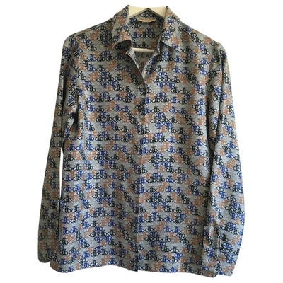 Pre-owned Emilio Pucci Silk Shirt In Blue