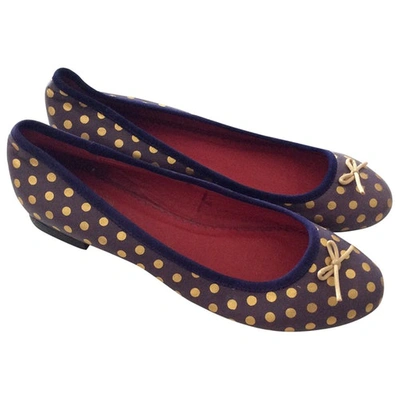 Pre-owned Manoush Leather Ballet Flats In Purple