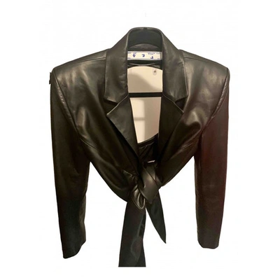 Pre-owned Off-white Leather Jacket In Black
