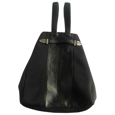 Pre-owned Karl Lagerfeld Cloth Backpack In Black