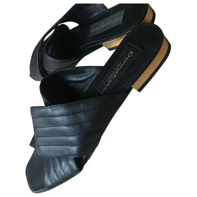 Pre-owned Donna Karan Black Leather Sandals