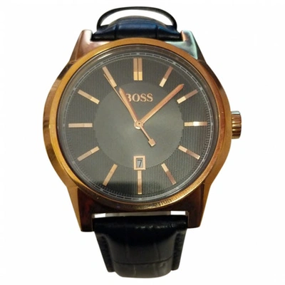 Pre-owned Hugo Boss Watch In Brown