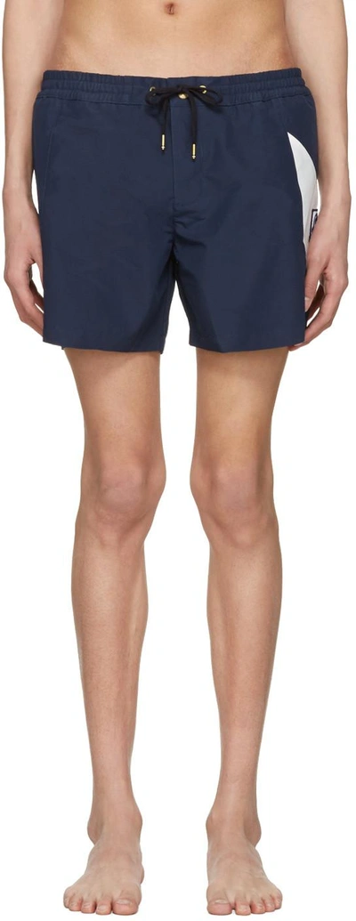 Moncler Chevron-detailed Short-length Swim Shorts