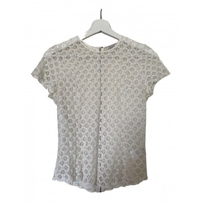 Pre-owned Nina Ricci Lace Blouse In White