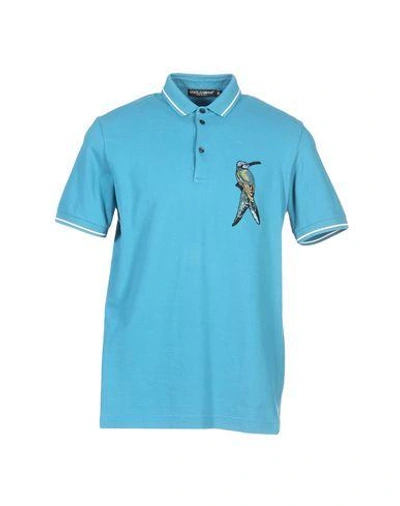 Dolce & Gabbana Polo Shirts In Blue