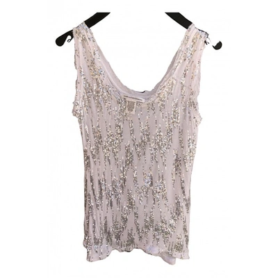 Pre-owned Diane Von Furstenberg Glitter Vest In White