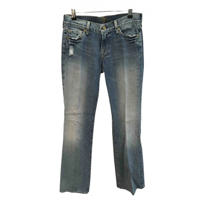 Pre-owned 7 For All Mankind Straight Jeans In Blue