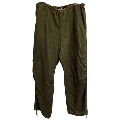 Pre-owned John Richmond Linen Trousers In Green
