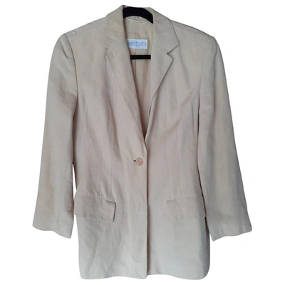 Pre-owned Marc Cain Linen Blazer In Yellow