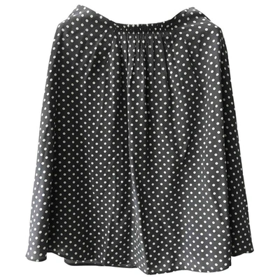 Pre-owned Prada Silk Mid-length Skirt In Grey