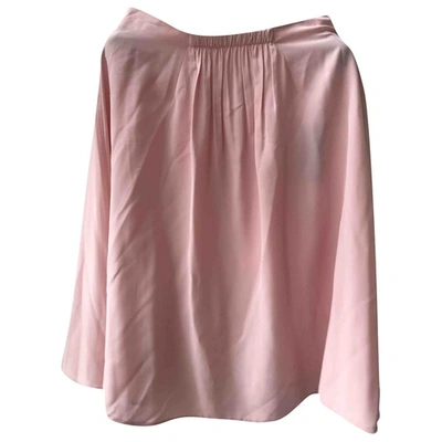Pre-owned Prada Silk Mid-length Skirt In Pink