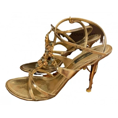 Pre-owned Louis Vuitton Leather Sandal In Gold