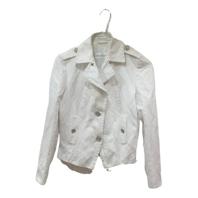 Pre-owned Max Mara Short Waistcoat In White