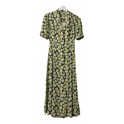Pre-owned Diane Von Furstenberg Silk Maxi Dress In Yellow