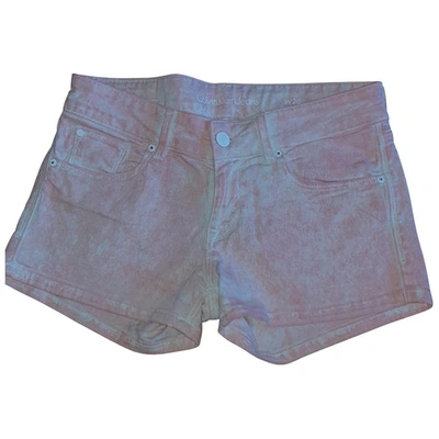 Pre-owned Calvin Klein Pink Cotton - Elasthane Shorts