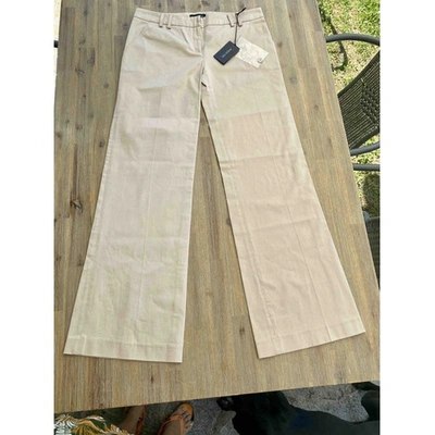 Pre-owned Patrizia Pepe Straight Pants In Beige