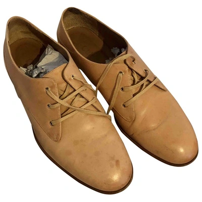 Pre-owned Chloé Leather Lace Ups In Camel