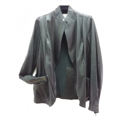 Pre-owned Costume National Leather Blazer In Black