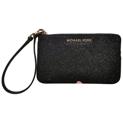 Pre-owned Michael Kors Glitter Clutch Bag In Black