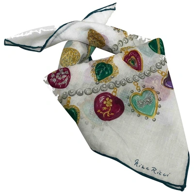 Pre-owned Nina Ricci Silk Handkerchief In White