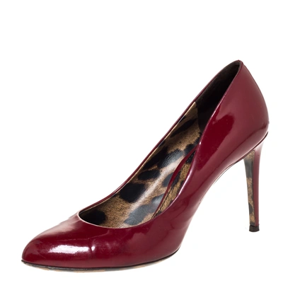 Pre-owned Dolce & Gabbana Dolce & Gabanna Red Patent Leather Pumps Size 39
