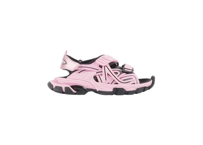 Pre-owned Balenciaga Track Sandal Neon Pink (women's) In Pink/black