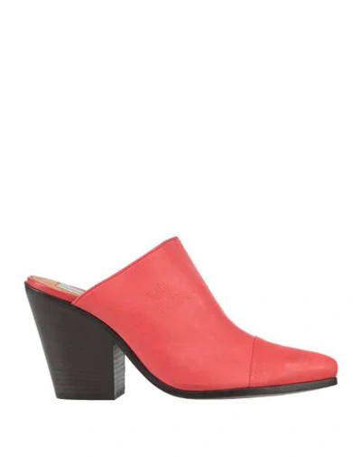 Golden Goose Mules In Red