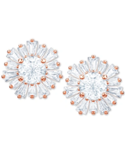 Swarovski Crystal Sunshine Stud Earrings In White