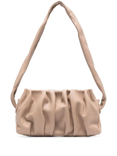 Elleme Neutral Long Vauge Leather Shoulder Bag In Neutrals