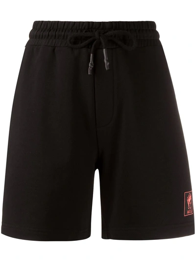 Mcq By Alexander Mcqueen Broderie Anglaise-trimmed French Cotton-blend Terry Shorts In Black