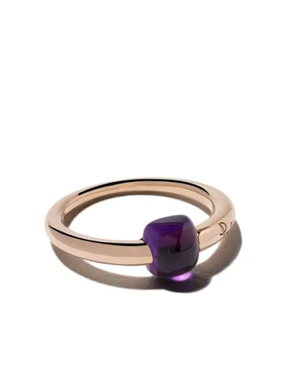 Pomellato M'ama Non M'ama Ring With Amethyst In 18k Rose Gold In Purple/rose