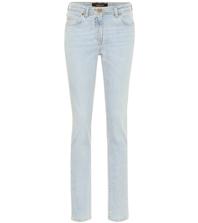 Versace High-rise Slim-fit Jeans In Blue