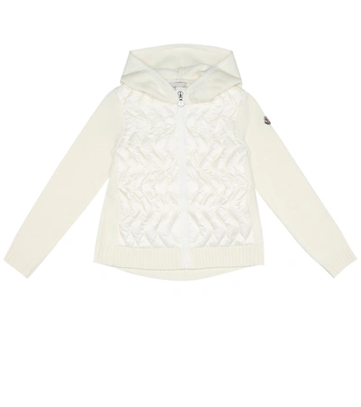 Moncler Kids' Down And Wool Jacket In White