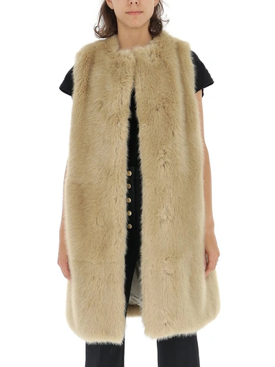 Stella Mccartney Fur Coat In Fawn