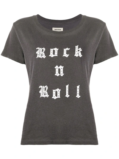 Zadig Voltaire Alys Rock Roll Graphic Tee In Faux Noir ModeSens