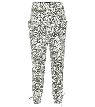 Isabel Marant Badeloisa High-rise Zebra-print Leather Trousers In Black