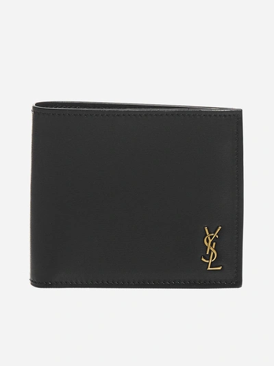 Saint Laurent Monogram Leather Bifold Wallet In Black