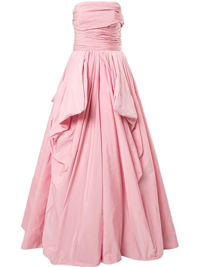 Zuhair Murad Off-shoulder Draped Ball Gown In Pink