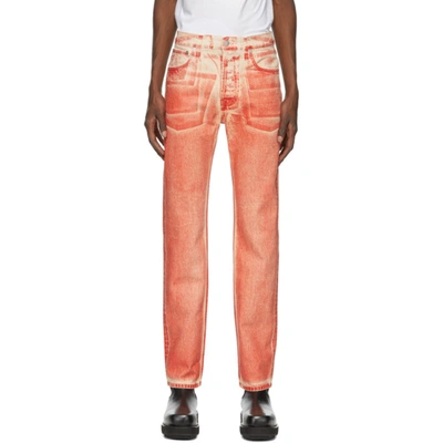 Helmut Lang Masc Hi Straight Fit Jeans In Red Volcano Lacquer