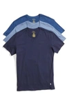 Polo Ralph Lauren 3-pack Trim Fit T-shirt In Carson Blue/ Bali Blue