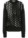 Maison Margiela Punched Holes Cotton Sweatshirt In Black