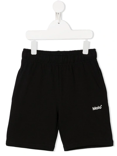 Molo Kids' Logo-print Casual Shorts In Black