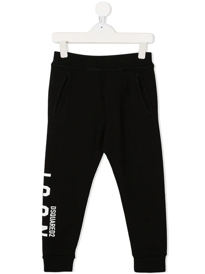 Dsquared2 Teen Icon Print Track Pants In Black