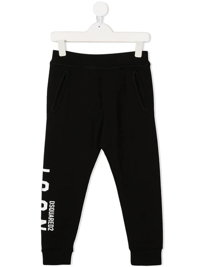 Dsquared2 Teen Icon Print Track Trousers In Black