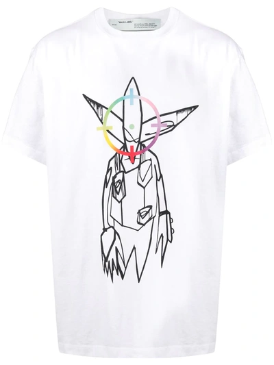 Off-white Futura Alien Graphic Print T-shirt In White Multi