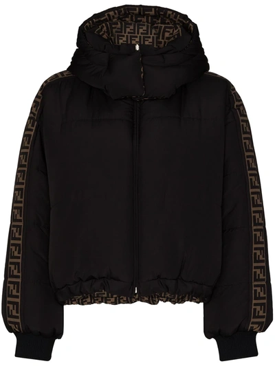 Fendi Reversible Ff Motif Puffer Jacket In Black