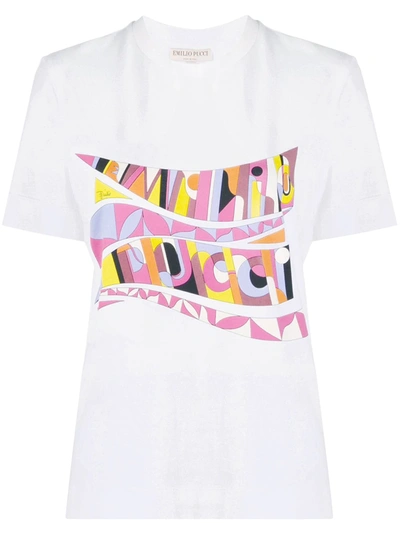 Emilio Pucci White Abstract Print T-shirt