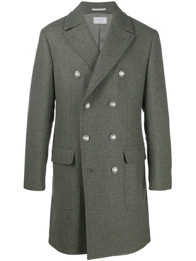 Brunello Cucinelli Double-breasted Coat In Melange Grey