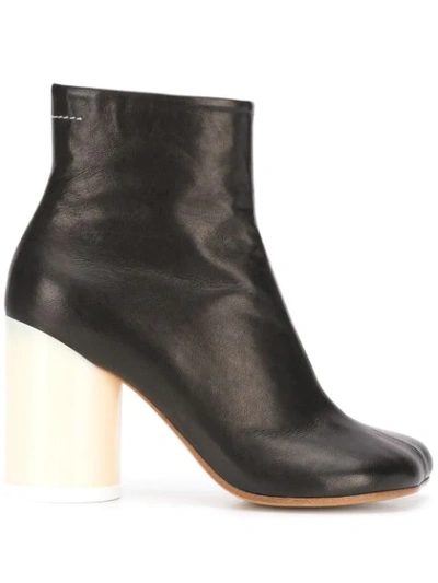 Mm6 Maison Margiela Cylindrical Heel 90mm Ankle Boots In Black